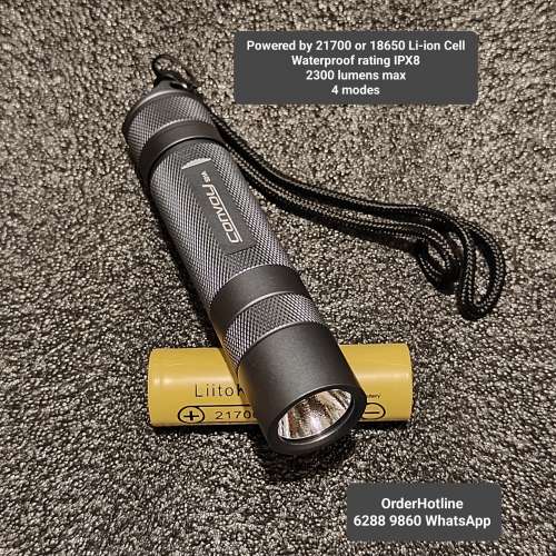 戰術超強光小電筒2300流明(鈦色) Convoy Tactical LED Flashlight 🔦 Torch. Recha...