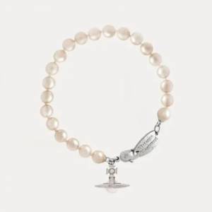 全新行貨Vivienne Westwood  Simonetta珍珠手鏈 銀白色 有單
