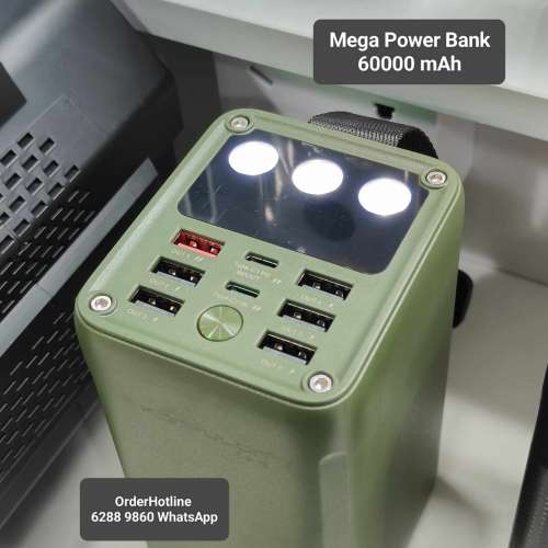 特大容量移動電源/充電站/充電寶。附照明功能+數碼電量顯示屏 Mega Power Bank 600...