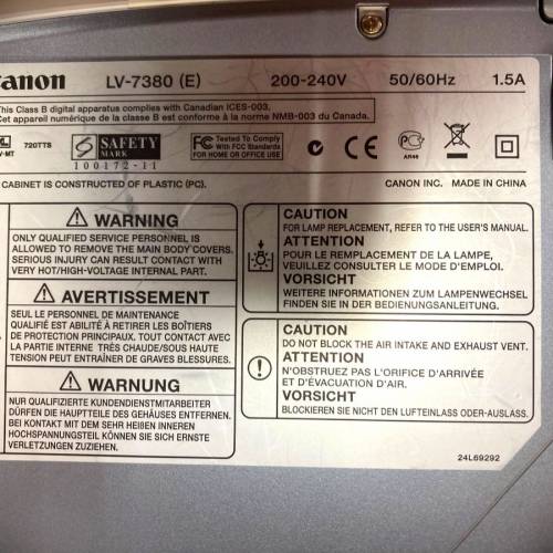 商用CANON PROJECTOR (投影機)