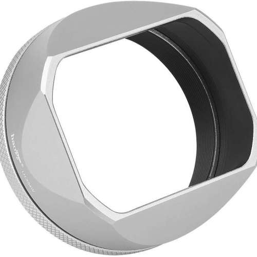 Haoge LH-X54w Silver Square Metal Lens Hood For FujiFilm X100VI 方形遮光罩