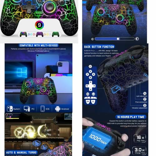 Switch pro controller 手掣 控制器 適用於Nintendo switch / lite / OLED Mario Z...