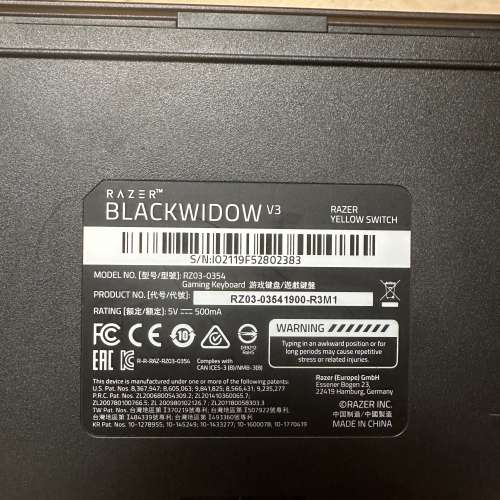 Raezr Keyboard V3 黃軸連軟墊