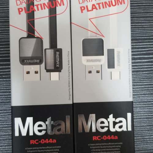 REMAX Type C USB Cable 白色或黑色 安卓充電數據連接線 1米長 私保3天 1 meter Le...