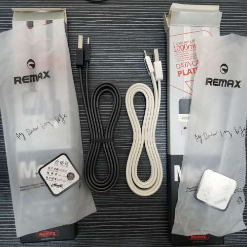 REMAX Type C USB Cable 白色或黑色 安卓充電數據連接線 1米長 私保3天 1 meter Le...