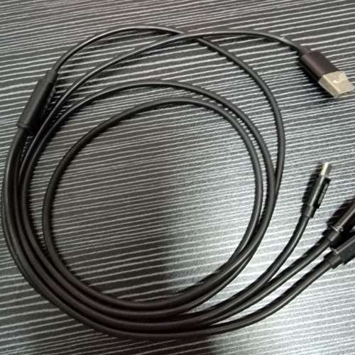 Aszune 黑色三合一 1.5米長 數據線 5A超級快充 USB 充電 Apple Android 1.5m iPhon...