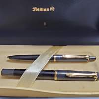 Pelikan M200+K200 套裝筆 罕有黑色配深灰色筆桿 墨水筆及原子筆 未使用品