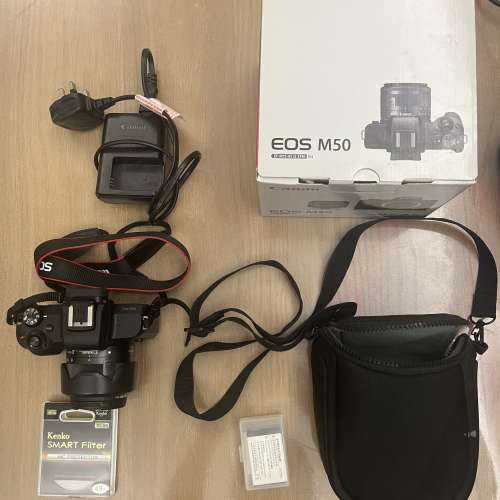 Canon M50 Mark I 連EF-M15-45 IS STM kit 3Kenko Smart filter MC protector