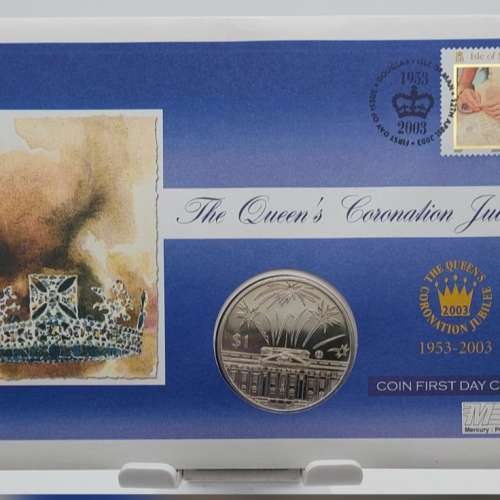 (2003) The Queen's Coronation Jubliee /EAST CARIBBEAN STATES $1 with Stamp First