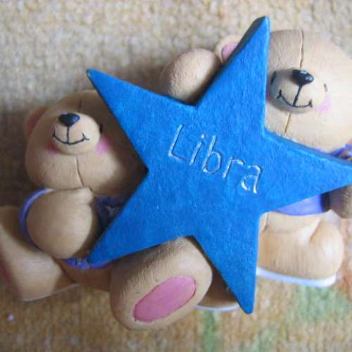Hallmark Forever Friends Bear Libra (天秤座) Birthday Zodiac Figurine