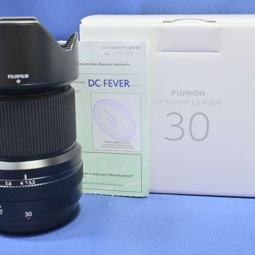 新淨 行貨 齊盒 Fujifilm GF 30mm F3.5 輕巧鏡頭 等效24mm 廣角鏡 GFX 100S 100II ...