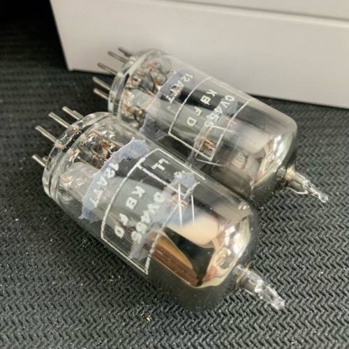 12AT7 CV455寶馬特軍用型號方環黑屏Brimar 1955同年同號英國製造一對有盒 ECC81