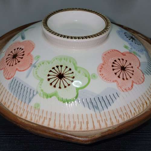 日本陶瓷 砂煲 煮鍋 花卉圖案印花 餐具器 Floral Graphic Print Ceramic Porcelain...