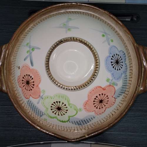 日本陶瓷 砂煲 煮鍋 花卉圖案印花 餐具器 Floral Graphic Print Ceramic Porcelain...