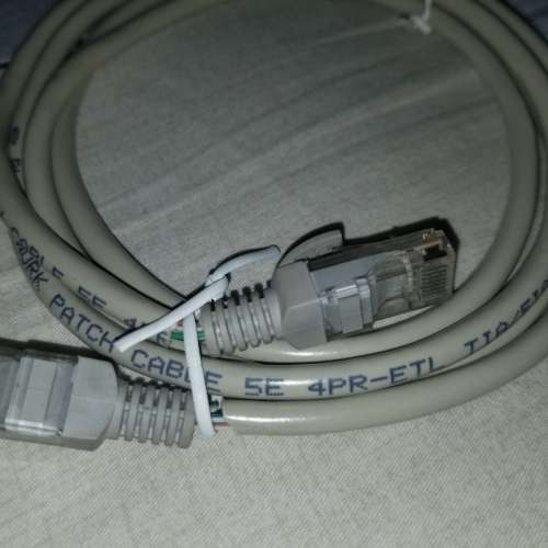 1米長 Cat 5E 寬頻網路線 帶RJ11插頭 1 Meter Length Cat 5e Ethernet ADSL Broadb...