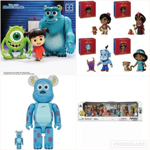 Medicom Bearbrick Disney 400% + 100%/herocross怪獸公司豪華套裝/Funko阿拉丁,茉...