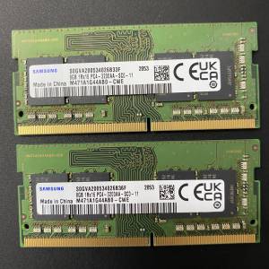 記憶體Samsung DDR4 3200 2x 8GB=16GB Paired RAM Kit PC4-25600 Laptop Notebook ...