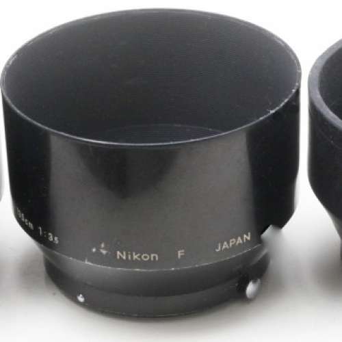 Nikon(HS-4 及 F)共三個遮光罩(兩個金屬一個橡膠)適合配52mm口徑嘅105至135mm焦距鏡...