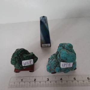 松石/孔雀石標本原石，瑪瑙柱，每款200元3款共售300元，no.B5.3.25