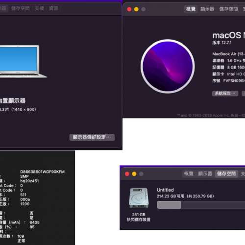 MacBook Air 13 Early 2015，i5/8GB/250GB，粗用