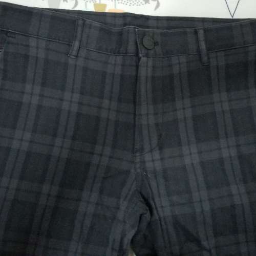 AT-20 返工 休閒裝 黑色 棉質 暗格子紋 斜布褲 Size 31碼 170/82A Cotton Checked ...