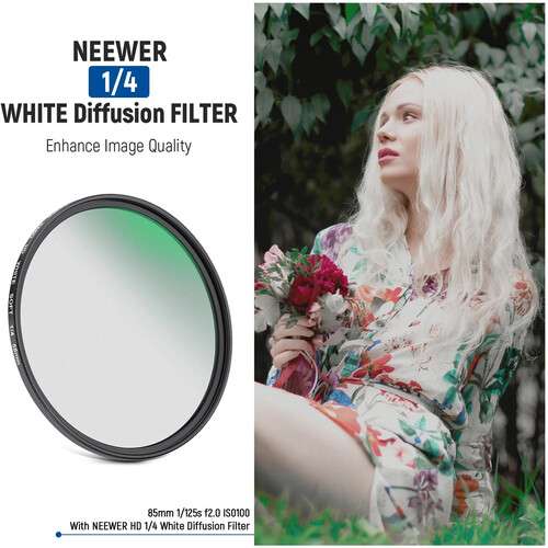 Neewer Soft White Diffusion 1/4 Filter 白柔濾鏡 (49mm - 82mm)