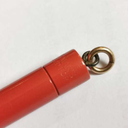 古董地球牌機械鉛筆 ~ Waterman Coral Red Hard Rubber Ring Top Mechanical Pencil