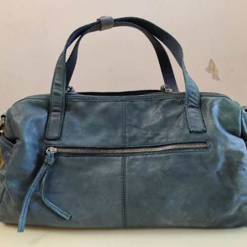 ““ 全新 ”” TOUGH Jeansmith 深藍洗水色全真皮袋