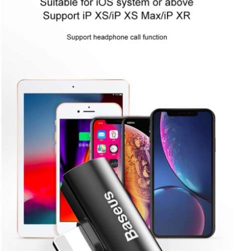 Baseus Dual Lightning Converter - Lightning to Audio Jack & Charger Extender