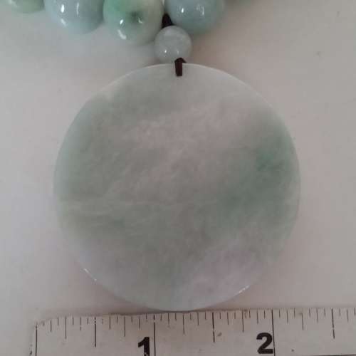 翡翠A玉白底青龍牌吊墜50x9mm 配上14mm24寸A玉頸鏈，圓滑好水頭。no.B8.3.24.