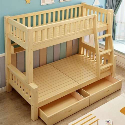 子母床Thickened solid wood bunk bed high and low double bed37