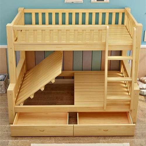 子母床Thickened solid wood bunk bed high and low double bed37