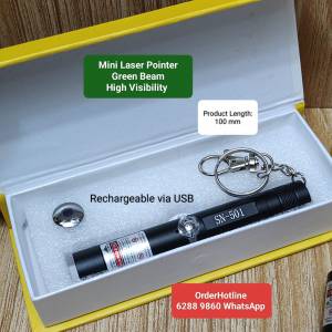 Mini Laser Pointer Green Beam High Visibility. Rechargeable via USB. 鐳射 激光...