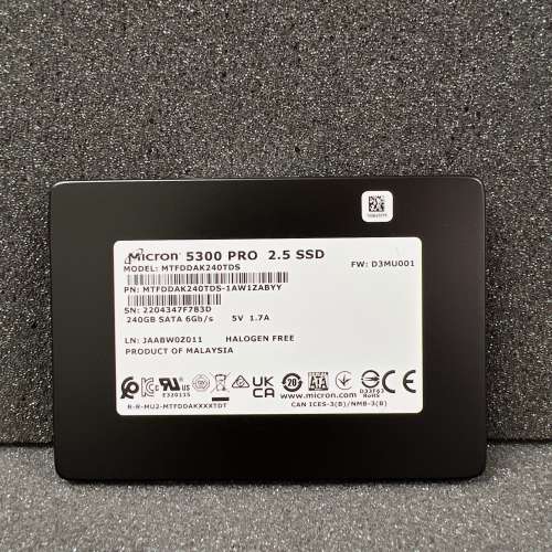 Micron 5300 PRO 2.5 SSD 240GB SATA MTFDDAK240TDS-1AW1ZABYY