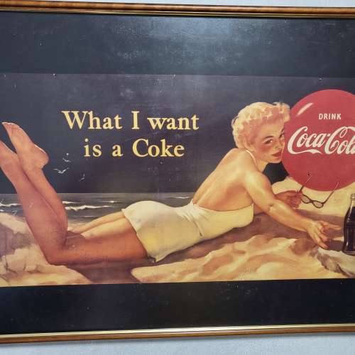 可口可樂廣告古董掛畫四幅
