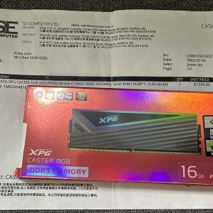 Adata XPG CASTER RGB DDR5 16G 6000mhz