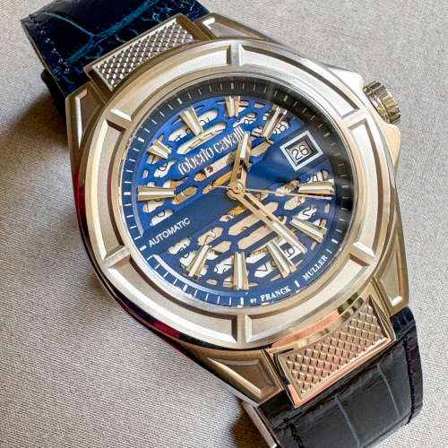 近全新 Franck Muller X Roberto Cavalli 瑞士製 大裝 42MM 自動機械腕錶 Full Set...