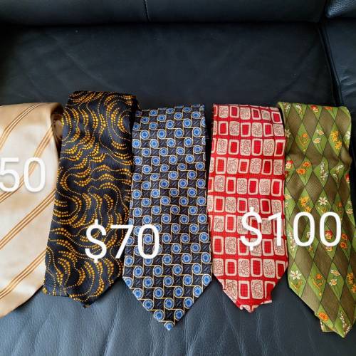 名牌領呔 silk ties $50/$70/$100