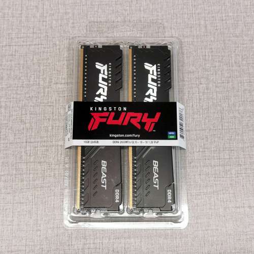 全新 Brand New Kingston FURY Beast DDR4 2666 8GB x2 金士頓 Ram 記憶體