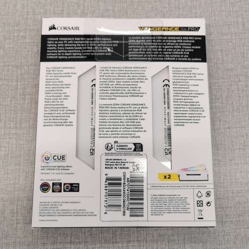 全新 Brand New Corsair VENGEANCE RGB PRO 16GB 2 x 8GB DDR4 3600 RAM Memory Ki...