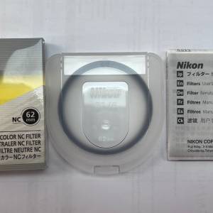 Nikon 62mm Nc Neutral Colour NC Filter Clear Lens Protector 中性 透明 多層鍍膜...