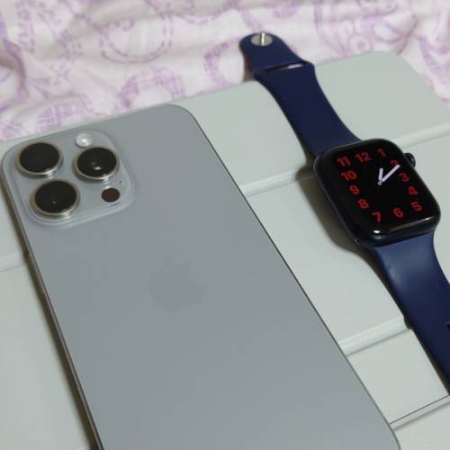 iPhone 15 Pro Max 256GB 原色鈦金屬 + Apple Watch Series 8 太空灰 45mm 藍牙 送...