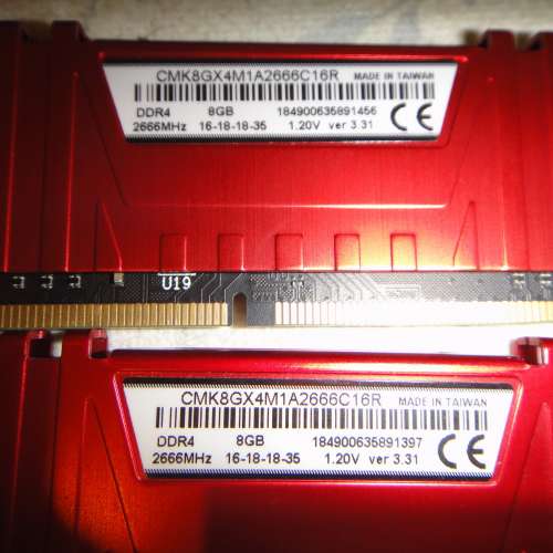 Desktop Ram Corsair 8GBx2 DDR4 2666 共16GB