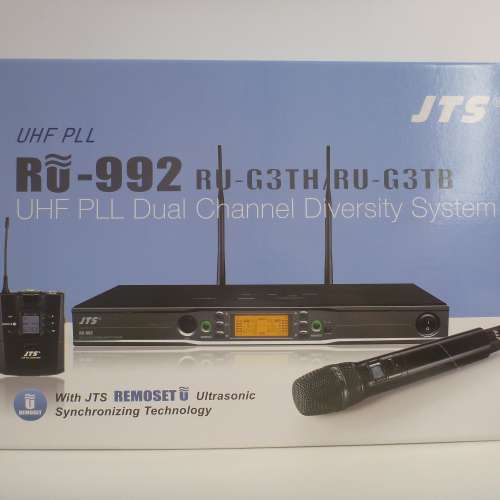 JTS RU-992 UHF PLL 雙頻道可調頻率主機連2支手握無線咪