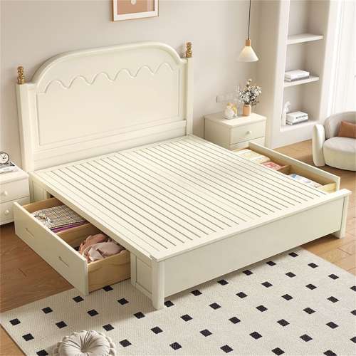 white solid wood bed american style bed