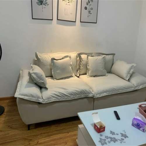 奶油科技布艺沙发