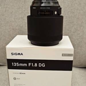 Sigma 135mm F1.8 Art F Mount 行貨, 2023年2月永城買入， 9成8新，無塵， 合完美主...