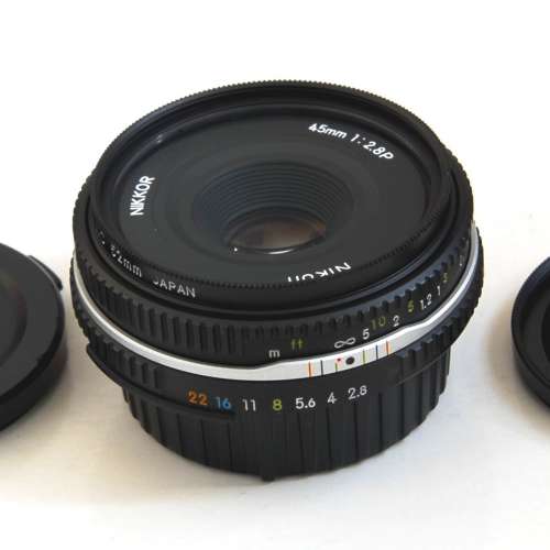Nikon 45mm 2.8P AI-S Black Pancake MF Lens  with NC filter HN-35  Hood 98% new
