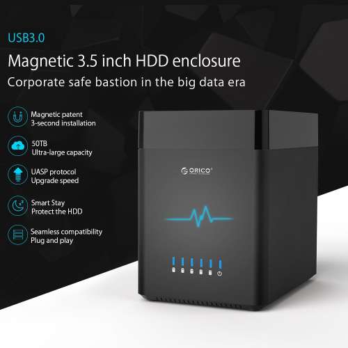 ORICO 5 BAYS 3.5 HARDDISK BOX (USB-3.0) 4位硬碟盒 (不包硬碟)
