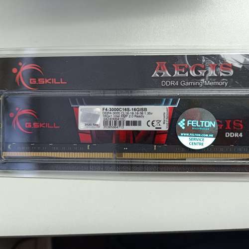 G.Skill Aegis DDR4-3000MHz Ram 16GB F4-3000C16S-16GISB